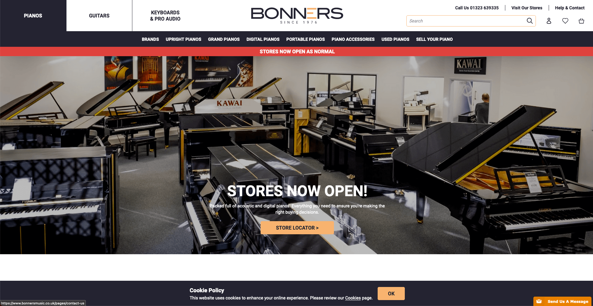 bonnersmusic.co.uk home screen screenshot