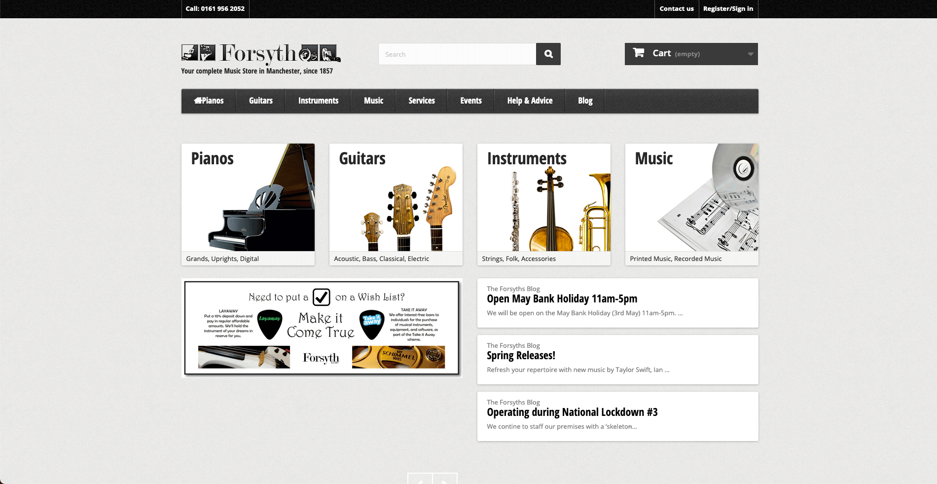 forsyths.co.uk home screen screenshot
