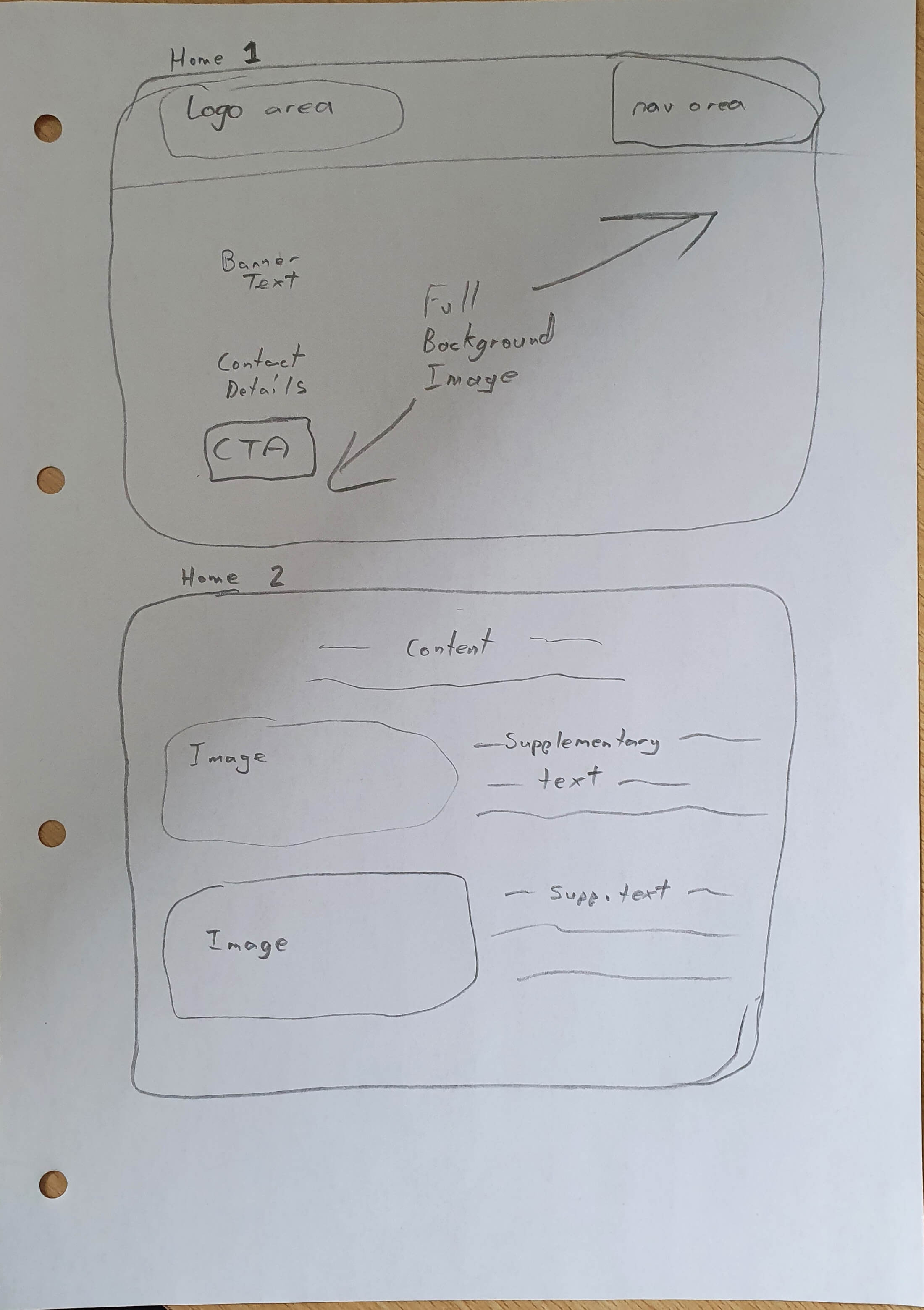 Harry Collins home page paper mockup number 1